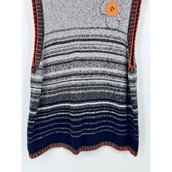 Vintage Liz & Me Knit Sweater Vest Halloween Fall Ghost Pumpkins Leaves 3X 26/28 - Picture 10 of 10